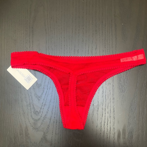 On Gossamer NWT Hip G Mesh Thong in Salsa Red Size S/XS - Picture 2 of 11